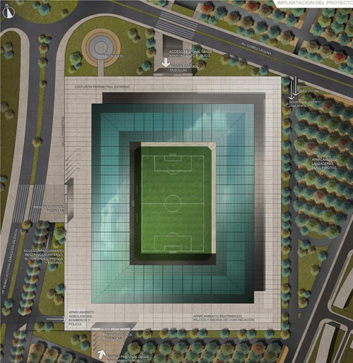 Fig. 2. Plano de situación del estadio Bofill